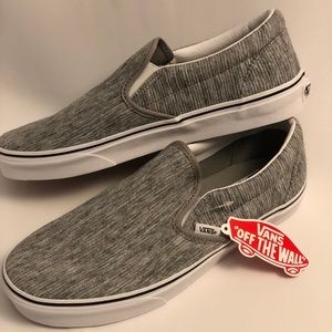 Brand New Vans Classic Slip On M9.5 Gray Rib Knit